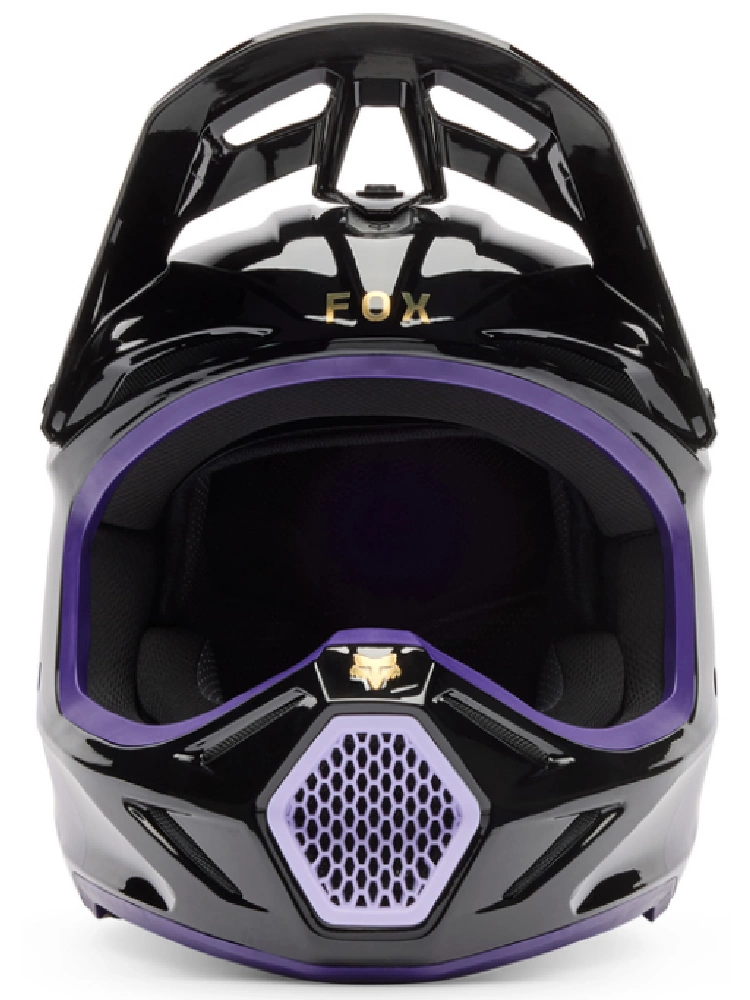 Kask enduro Fox V3 Drip czarno-fioletowy