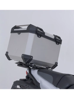 Zestaw: kufer centralny srebrny TRAX ADV + stelaż Adventure-rack SW-Motech Kawasaki KLE 500/ SE (26-) [poj.: 38l]