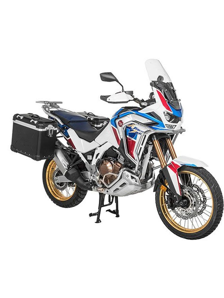 Zestaw: kufry boczne z anodowanego aluminium czarne "And-Black" Zega Evo + stelaże czarne Touratech Honda CRF1100L Africa Twin (22-)/Adventure Sports (38+45L)