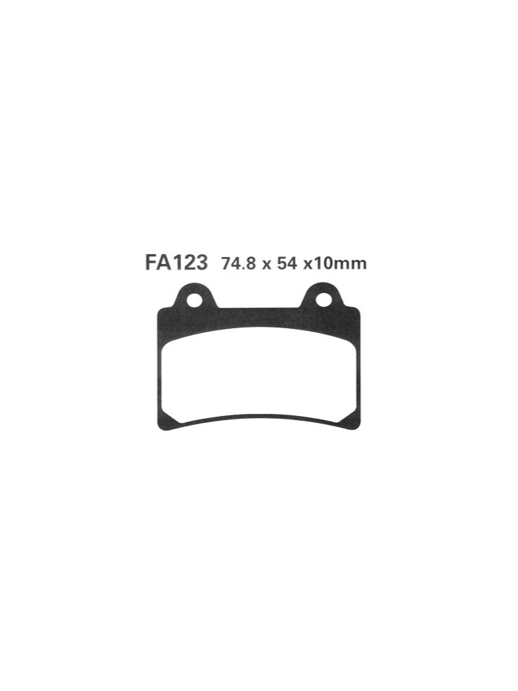 Klocki hamulcowe EBC FA123V 74.8 x 54 x 10mm NA PRZÓD