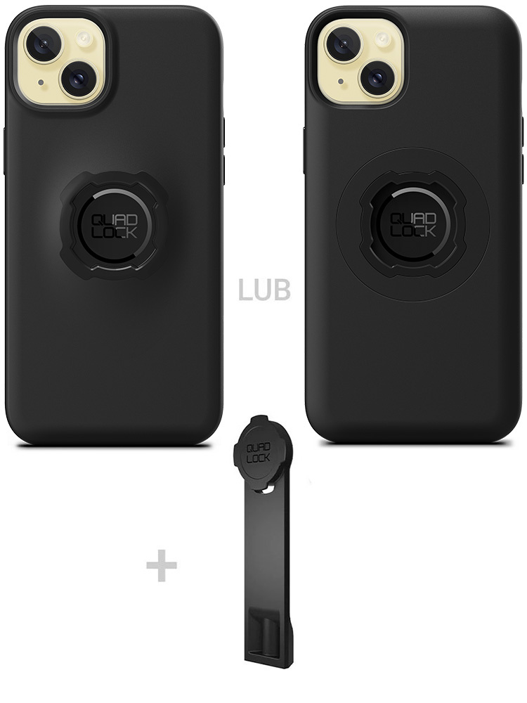 Zestaw: etui na telefon iPhone 15 Plus + adapter do statywu Quad Lock