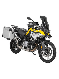 Zestaw: kufry boczne z anodowanego aluminium srebrne "And-S" Zega Evo + stelaże srebrne Touratech BMW F850GS/ Adventure/ F750GS/ F900GS Adventure/ F800GS (24-) (38+45L)
