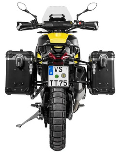 Zestaw: kufry boczne z anodowanego aluminium czarne "And-Black" Zega Evo + stelaże Touratech Aprilia Tuareg 660 (21-) [poj.: 31+38l]