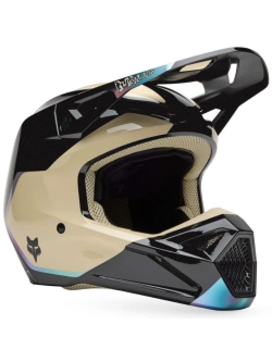 Kask enduro Fox V1 Hello Future czarno-beżowy