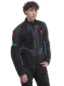 Kurtka motocyklowa tekstylna Dainese Super Adventure Absoluteshell czarno-niebiesko-czerwona