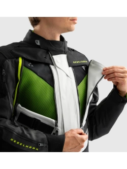 Kurtka motocyklowa tekstylna Rebelhorn Hardy 3.0 czarno-szaro-żółta
