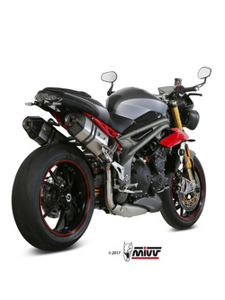 Tłumiki motocyklowe Slip-On Line (Speed Edge) MIVV do Triumph Speed Triple 1050 R / S / RS (16-17) srebrne