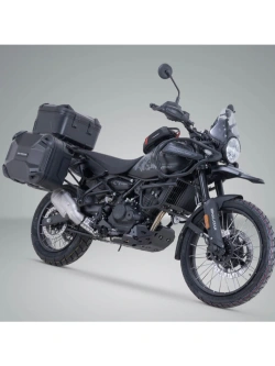 Zestaw: kufry boczne DUSC L + kufer centralny DUSC L + stelaże PRO + stelaż Adventure-Rack SW-Motech Royal Enfield Himalayan 450 Rally (25-) [poj.: 3 x 41l]