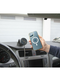 Uchwyt na telefon z ładowaniem bezprzewodowym Lampa Mag Wireless Orbit magnetyczny z przyssawką