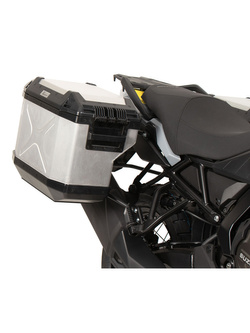 Zestaw: kufry boczne + stelaże Hepco&Becker Xplorer Cutout do Suzuki V-Strom 800 DE (23-) srebrne