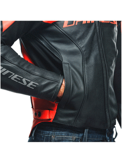 Kurtka motocyklowa skórzana Dainese Racing 4 perforowana czarno-czerwona