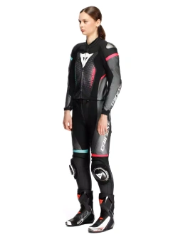 Kombinezon motocyklowy dwuczęściowy damski Dainese Fulminea szaro-czarno-biały