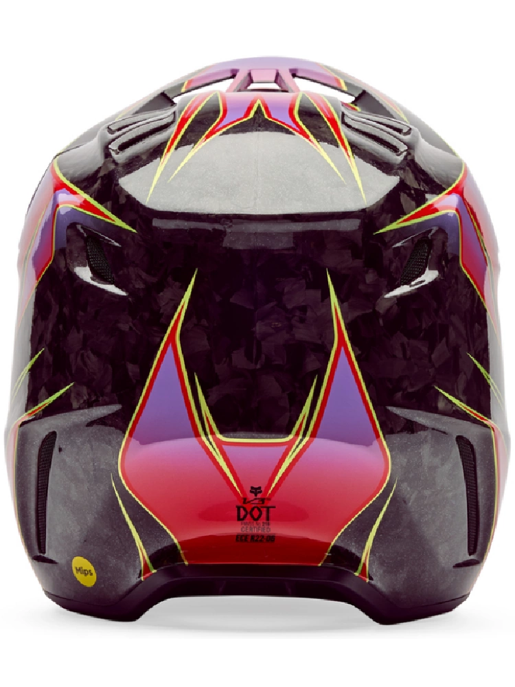 Kask enduro Fox V3 Rs Canvas czarno-czerwono-fioletowy