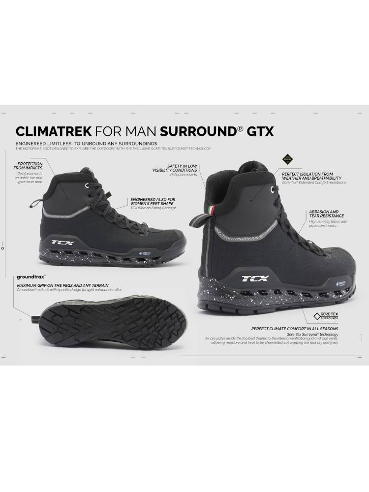 Buty motocyklowe TCX Climatrek Surround Gore-Tex biało-czarne