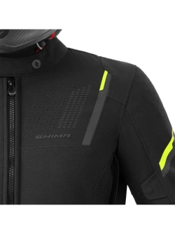 Kurtka motocyklowa tekstylna Shima Rush 3.0 czarno-fluo żółta