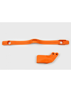 Komplet ślizg+prowadnica łańcucha UFO do KTM SX/EXC 125/200/250/300, EXC-F 450 (97-07), SX-F 250 (05-06), SX 400 (00-02), SX 450 (03-06), SX 520 (02) pomarańczowy