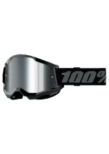 Gogle motocyklowe z szybą lustrzaną dziecięce 100% Strata 2 czarne