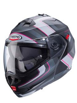 Kask szczękowy Caberg Duke X Tour czarno-szaro-różowy