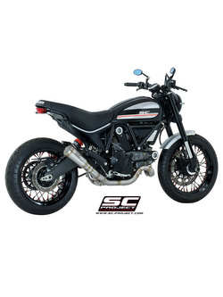 Pełny układ wydechowy SC-Project 2-1, Conic 70's Stainless steel (Slip-on) - Ducati Scrambler 800 [15-16]