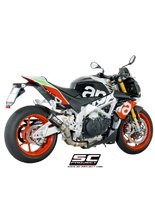 Tłumik CR-T High Position Carbon Fiber z siatką na rurze wylotowej SC-Project do APRILIA TUONO V4 1100 (2017 - 2018)