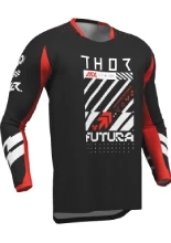 Bluza enduro dziecięca Thor Launchmode Futura czarno-czerwona