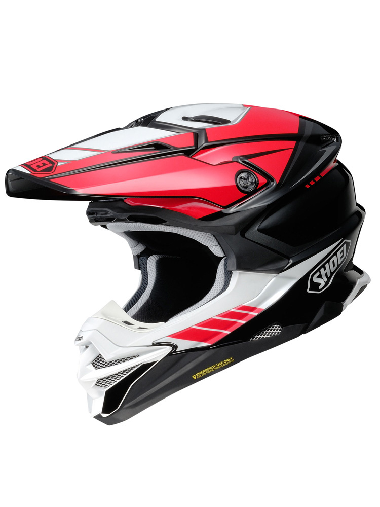 Kask enduro Shoei VFX-WR 06 Jammer TC-1 czarno-biało-czerwony