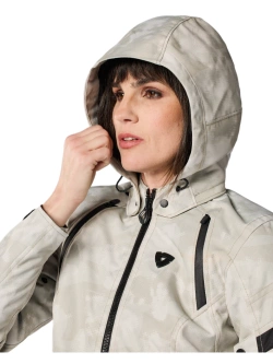 Kurtka motocyklowa damska tekstylna REV’IT! Flare 3 H2O szaro-biała