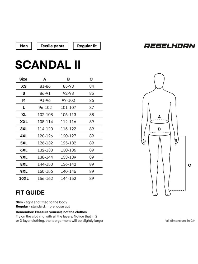 Spodnie motocyklowe tekstylne Rebelhorn Scandal II czarne