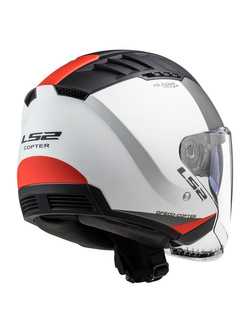 Kask otwarty LS2 OF600 Copter II Urbane biało-szaro-czerwony matowy