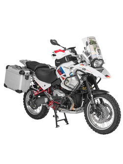 Zestaw: kufry boczne z anodowanego aluminium srebrne "And-S" Zega Evo + stelaże srebrne Touratech BMW R1200GS (-12)/R1200GS Adventure (-13) (31+38L)