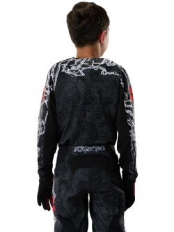 Bluza enduro dziecięca Fox 180 Abyss czarno-szaro-czerwona