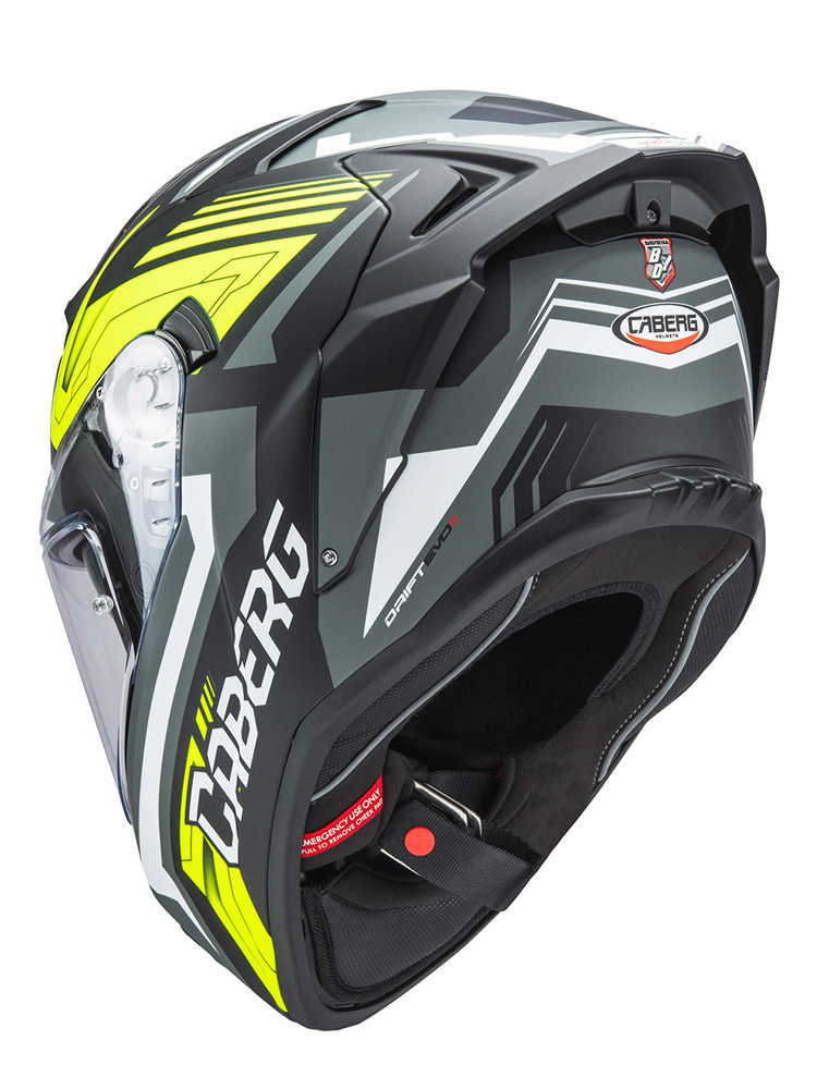 Kask integralny Caberg Drift Evo II Jarama czarno-szaro-żółty fluo
