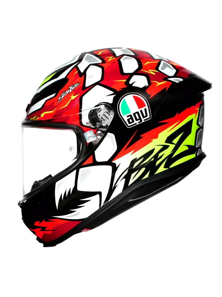 Kask integralny AGV K6 S Bezzecchi 2024 czerwono-biało-czarny