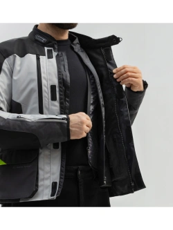 Kurtka motocyklowa tekstylna Broger Overland czarno-fluo-szara