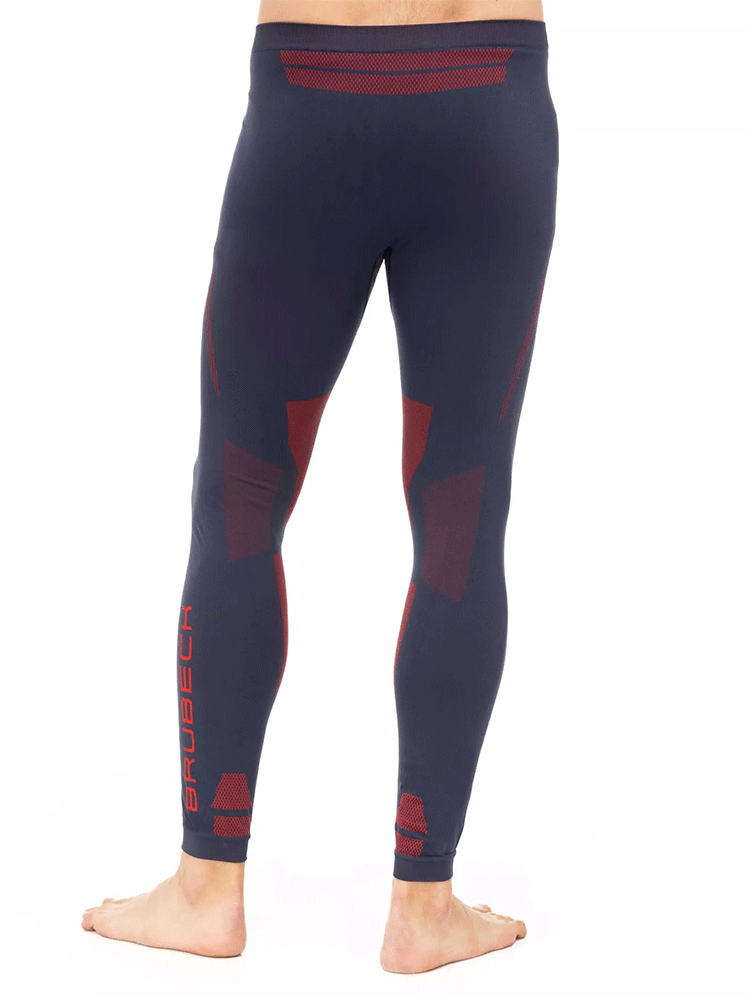 Legginsy termoaktywne Brubeck Dry niebiesko-czerwone