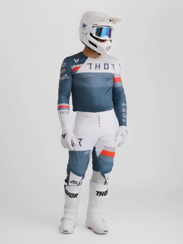 Spodnie cross Thor Sportmode League granatowe-białe