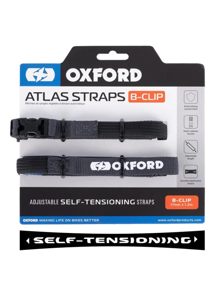 Pasy mocujące bagaż Oxford Atlas B-Clip 17 [mm] x 1.2 [M] czarne