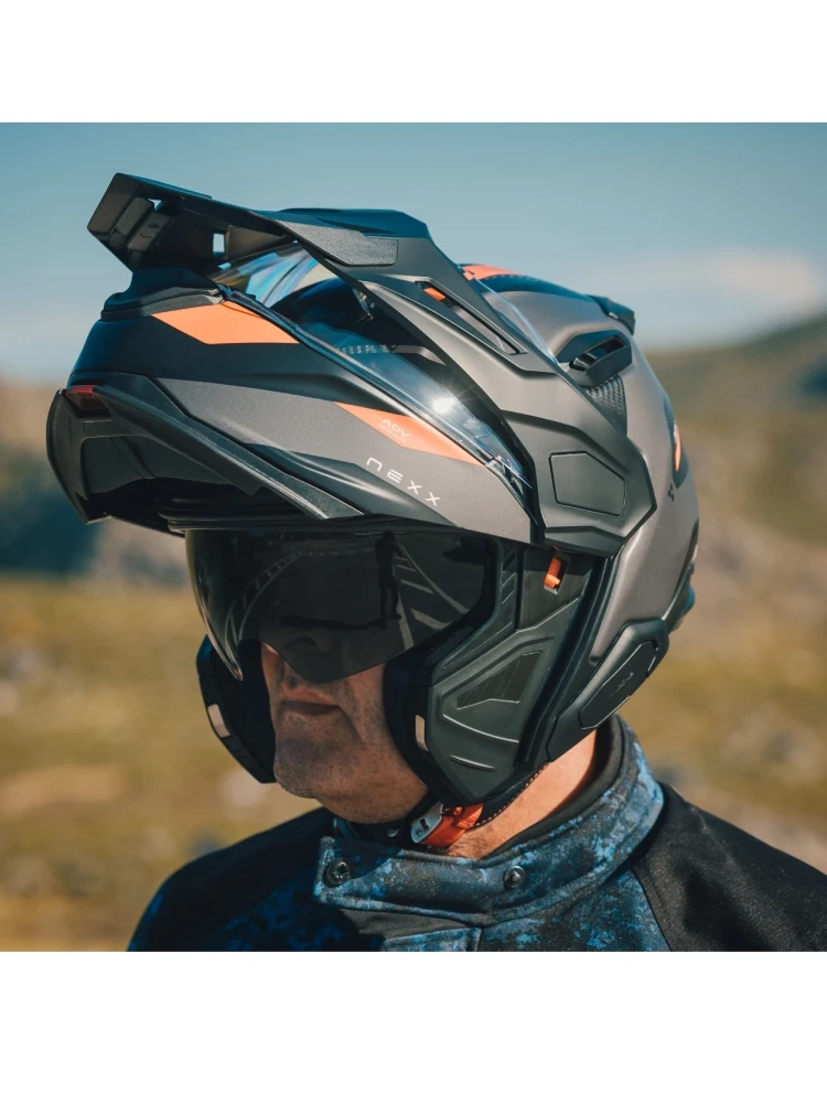 Kask adventure Nexx X.Lifecountry Terra szaro-czarno-czerwony matowy