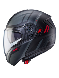 Kask szczękowy Caberg Levo X Manta matowy czarno-szaro-czerwony