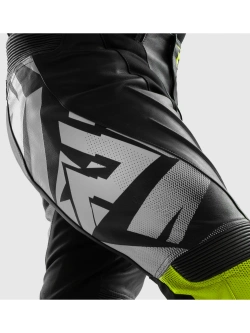 Spodnie motocyklowe skórzane Rebelhorn Inferno czarno-biało-żółte