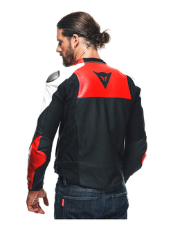 Kurtka motocyklowa skórzana Dainese Sportiva czarno-czerwono-biała