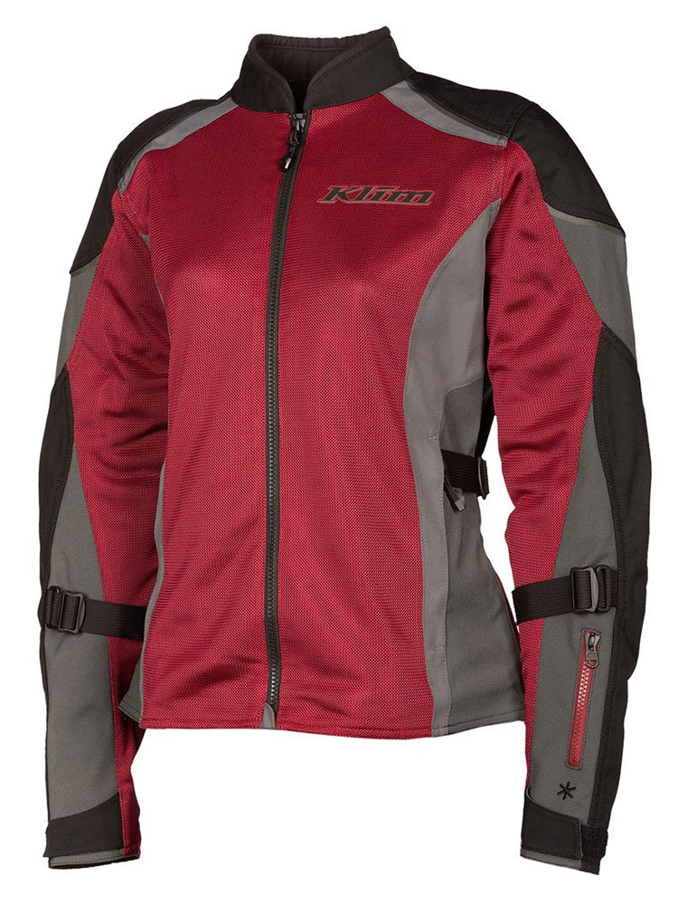 Kurtka motocyklowa damska tekstylna Klim Avalon szaro-czerwona