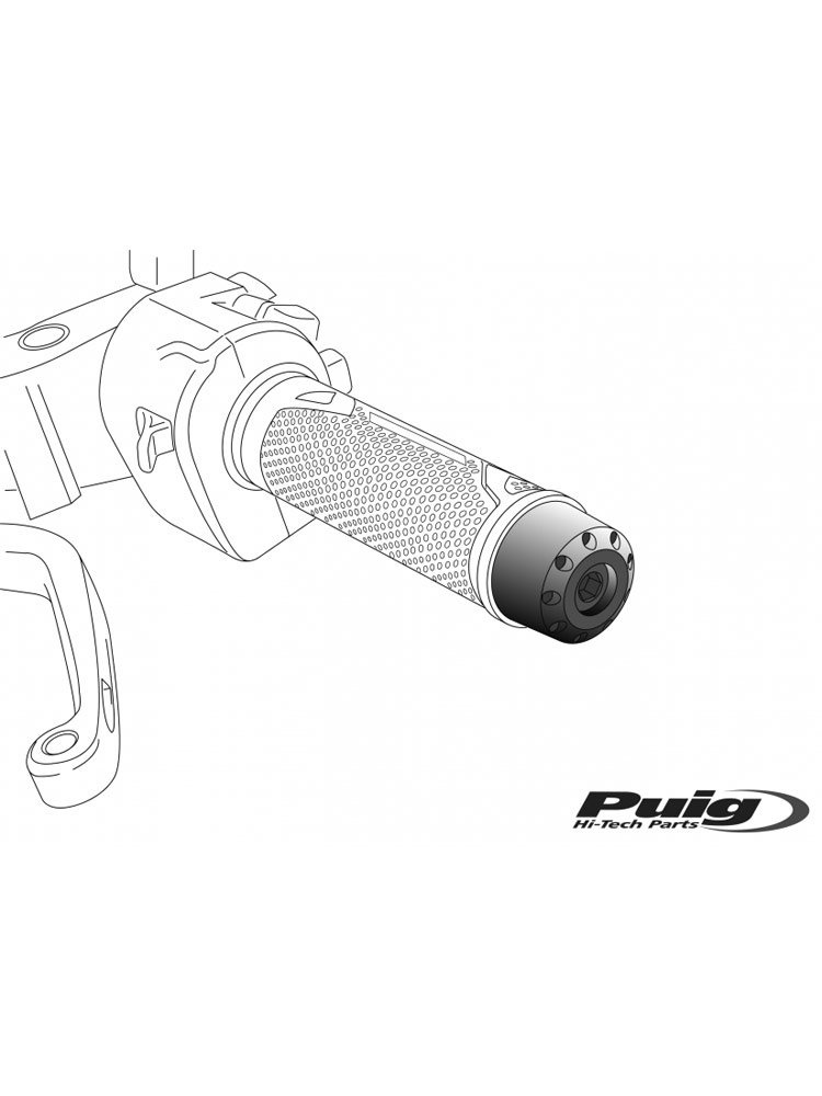 Końcówki kierownicy PUIG do BMW R Nine T 14-18 / R Nine T Scrambler 16-18 - krótkie (niebieskie)