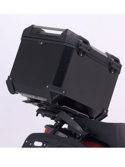 Zestaw: kufer centralny czarny TRAX ADV + stelaż Adventure-rack SW-Motech Voge 650DS R810C / 650 DSX (21-) [pojemność: 38 L]