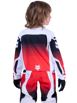 Bluza enduro dziecięca Fox 180 Shield czarno-biało-czerwona