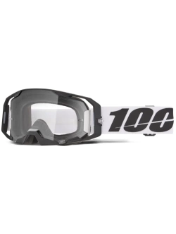 Gogle motocyklowe 100% ARmatic z przeźroczystą szybką czarno-białe