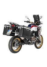 Zestaw: kufry boczne z anodowanego aluminium czarne Zega Pro + stelaże srebrne Touratech Honda CRF1000L Africa Twin (18-22) /CRF1000L Adventure Sports (31+38L)