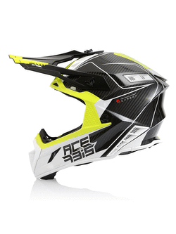 Kask enduro Acerbis Steel Carbon czarno-biało-żółty