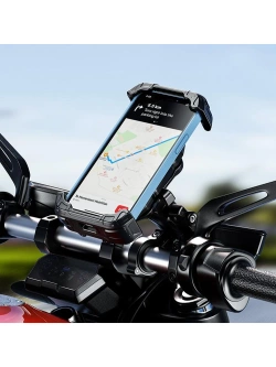 Uchwyt motocyklowy na telefon Biketec Quick Lock antywibracyjny, montowany na kierownicę czarny [Typ: R22] 
