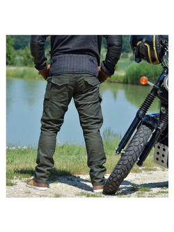 Jeansowe spodnie motocyklowe TRILOBITE Acid Scrambler Khaki 2.0